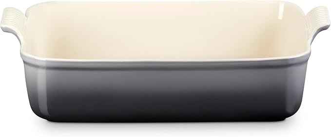 Le Creuset Stoneware Heritage Deep Rectangular Lasagna Dish, 6.75 qt., Oyster