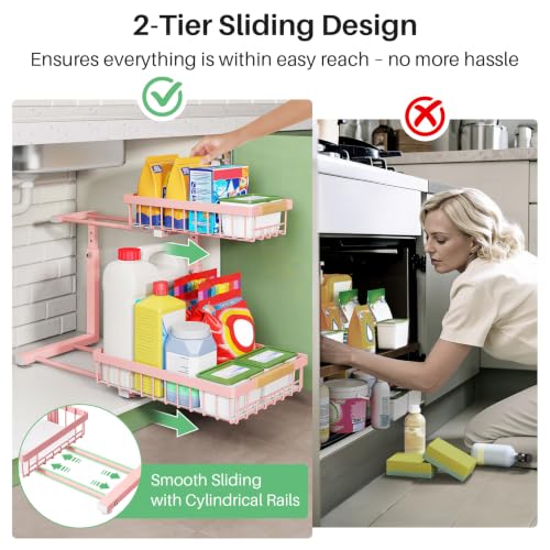 Under Sink Organizer (Pink / 2 Pack)