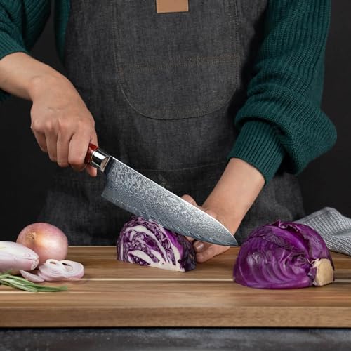 SENKEN 7 Piece Damascus Kitchen Knife Set (7 Count)