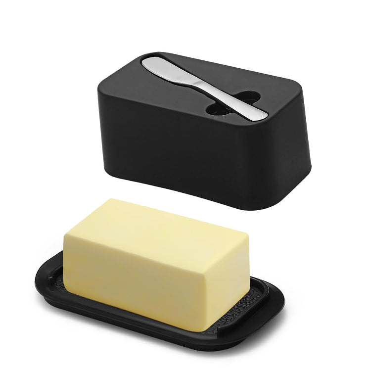 Butter Dish with Lid for Countertop and Refrigerator Door Shelf with Butter Spreader Knife