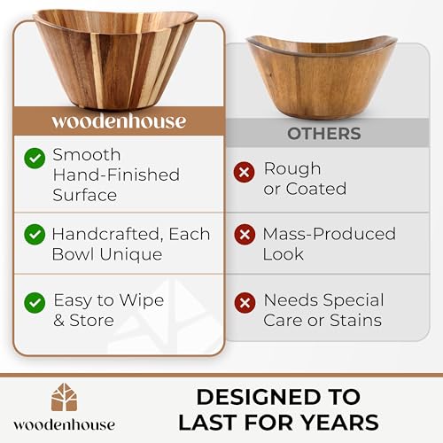 Extra Large Wooden Salad Bowl (Wavy / 1 Piece)