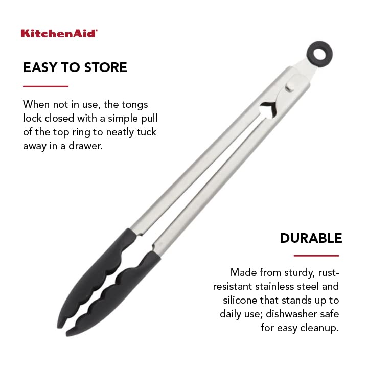Silicone Tipped Stainless Steel Tongs