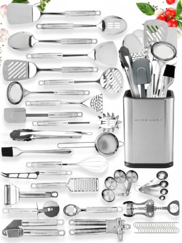 54 Piece Stainless Steel Kitchen Utensils Set (Silver)