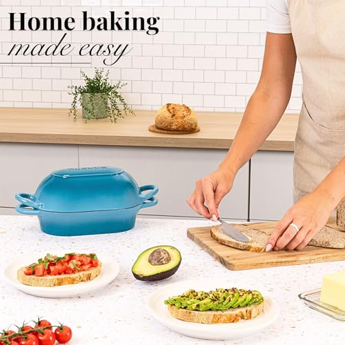 Dutch Oven For Sourdough Bread Baking (24cm x 16cm / Light Blue)