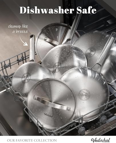 Stainless Steel Frying Pan Set with Lids 8+10+12 Inch