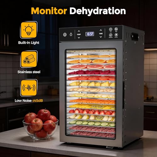 800W Food Dehydrator with 16 Trays for Jerky
