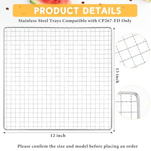 4 Pcs 13 x 12 Inches Dehydrator Trays Compatible with CP267 (4 Count)