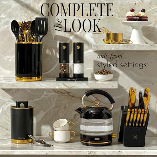 Electric Salt and Pepper Grinder Set Rechargeable (Black)