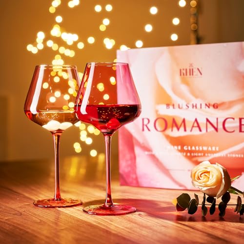 Romance Red & Pink Crystal Wine Glasses