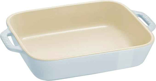 STAUB Ceramic 2-pc Rectangular Baking Dish Set, Macaron Pastel Blue