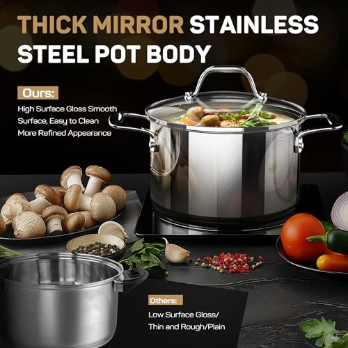 11 Piece Stainless Steel Pots and Pans Set Non Stick
