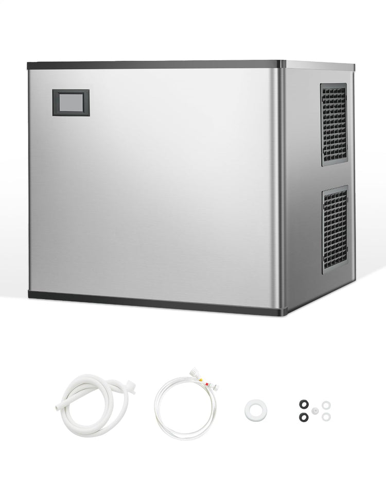 VEVOR Commercial Ice Maker Machine-Head 800 lbs/24 h, 26 Inch Stainless Steel Industrial Ice Machine, Self-Cleaning and Scheduled Ice Making, Modular Ice Cube Machine for Restaurant Hotel - Head Only