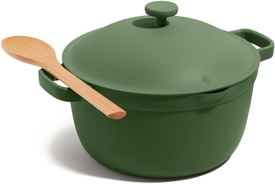 Our Place Perfect Pot - 5.5 Qt. Nonstick Ceramic Sauce Pan with Lid | Versatile Cookware for Stovetop and Oven | Steam, Bake, Braise, Roast | PTFE and PFOA-Free | Toxin-Free, Easy to Clean | Sage - Nestoria