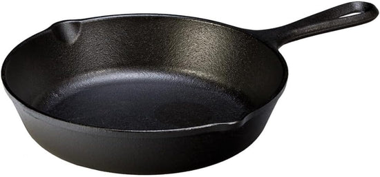 Lodge 8 Inch Cast Iron Pre-Seasoned Skillet – Signature Teardrop Handle - Use in the Oven, on the Stove, on the Grill, or Over a Campfire, Black - Nestoria