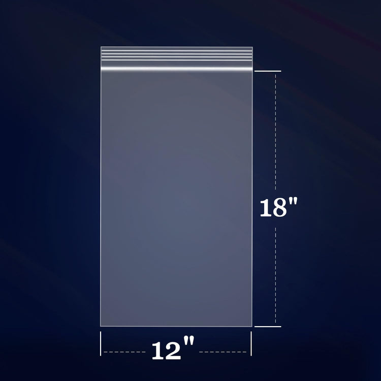 iMailer - 1000 Count - 12" x 18" Large Zip Bags - Clear Reclosable Zip Plastic Poly Bags for Storage, Clothing, T-Shirts, Pants