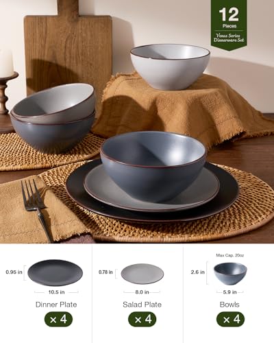 Venus Plates and Bowls Sets (Multicolor / Serves 4 (12pc))