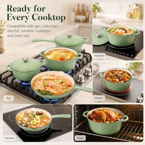 Enameled Cast Iron Cookware Set