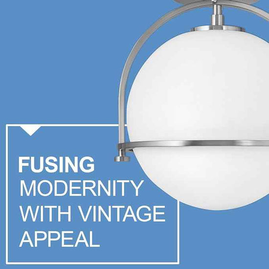 Hinkley Somerset 3405BN Large Hanging Pendant Light, Etched Opal Glass Globe, for Even or Sloped Ceilings, Customize Installation Height, Brushed Nickel