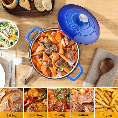 6 QT Enameled Cast Iron Dutch Oven Pot with Lid