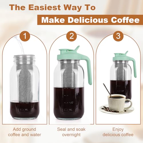 Cold Brew Coffee Maker (Green / 64 Ounces)