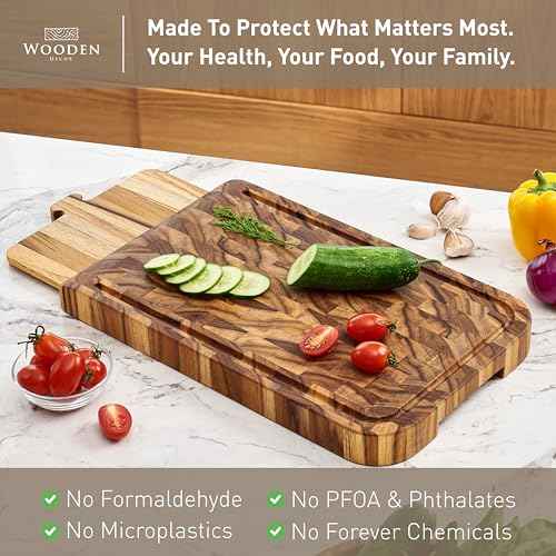 Teak Cutting Board for Kitchen (2 Count)