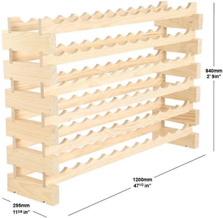 72 Bottle Wine Rack (12 Wide) Dark Stain