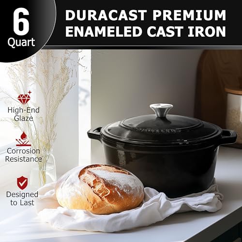6 Quart Enameled Cast Iron Pot Dutch Oven