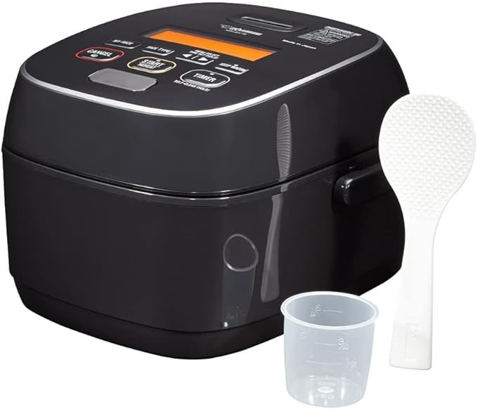 Zojirushi NW-JEC10BA Pressure Induction Heating (IH) Rice Cooker & Warmer, 5.5-Cup, Made in Japan & BB-PDC20BA Home Bakery Virtuoso Plus Breadmaker, 2 lb. loaf of bread, Stainless Steel/Black