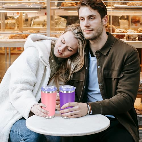 20 oz Tumbler Insulated Tumblers Stainless Steel Coffee Mug (Pink)