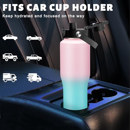 32oz Insulated Water Bottle with Straw Lid (Green Pink / 32 Ounces)