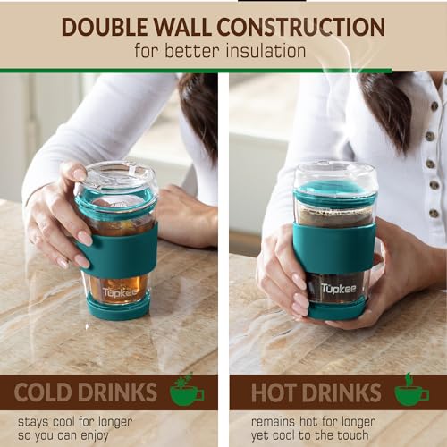 Double Wall Glass Tumbler (Cyan)