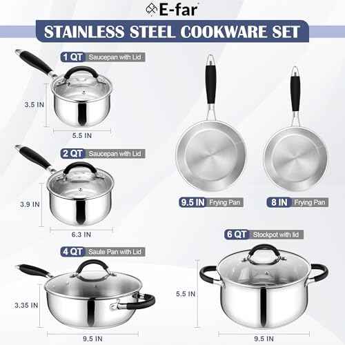 10 Piece Stainless Steel Cookware Set