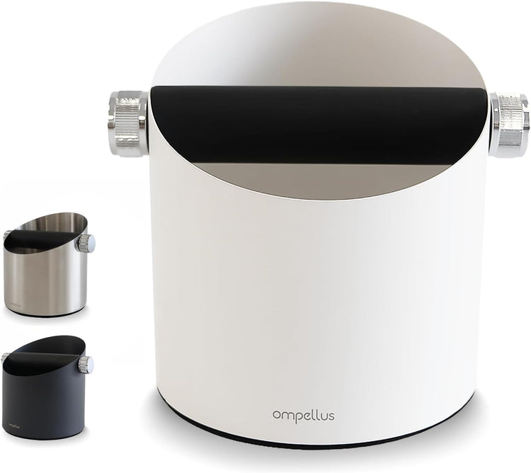 Espresso Knock Box, Large Capacity & Non-Slip Base Coffee Knock Box, Barista Tools, Espresso Machine Accessories (White)