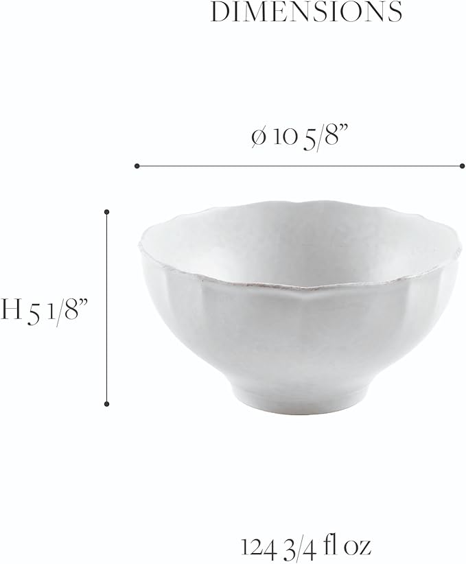 Casafina Ceramic Stoneware 10" x 5", 125 oz Serving Bowl - Impressions Collection, Robin's Egg Blue | Microwave & Dishwasher Safe Dinnerware | Food Safe Glazing | Restaurant Quality Serveware