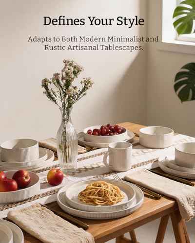 Ceramic Plates and Bowls Set (12 Count)