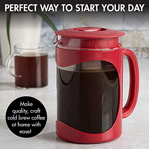 Burke Deluxe Cold Brew Iced Coffee Maker (1.6 Quart / Red)