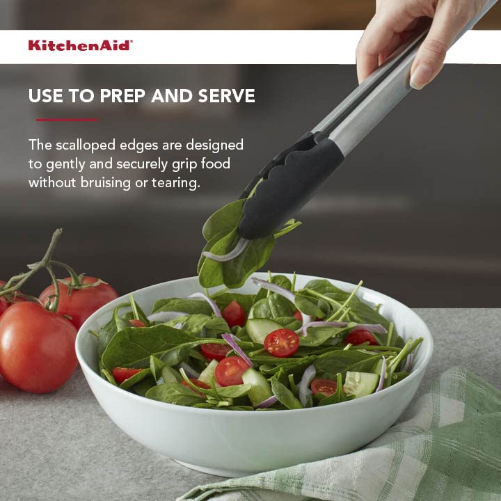 Silicone Tipped Stainless Steel Tongs