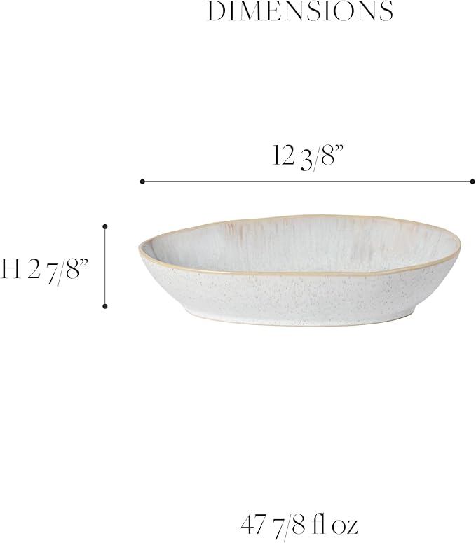 Casafina Ceramic 12.25" x 6.75" Oval Baker - Eivissa Collection, Sea Blue | Oven & Dishwasher Safe Bakeware | Food Safe Glazing | Restaurant Quality Dinnerware