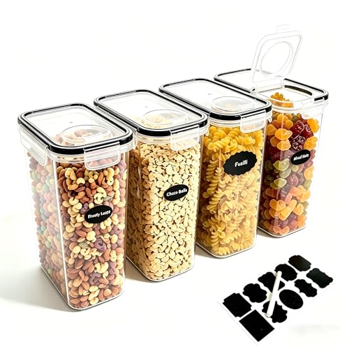4pcs 4L Airtight Plastic Canisters (4 pcs(4L))