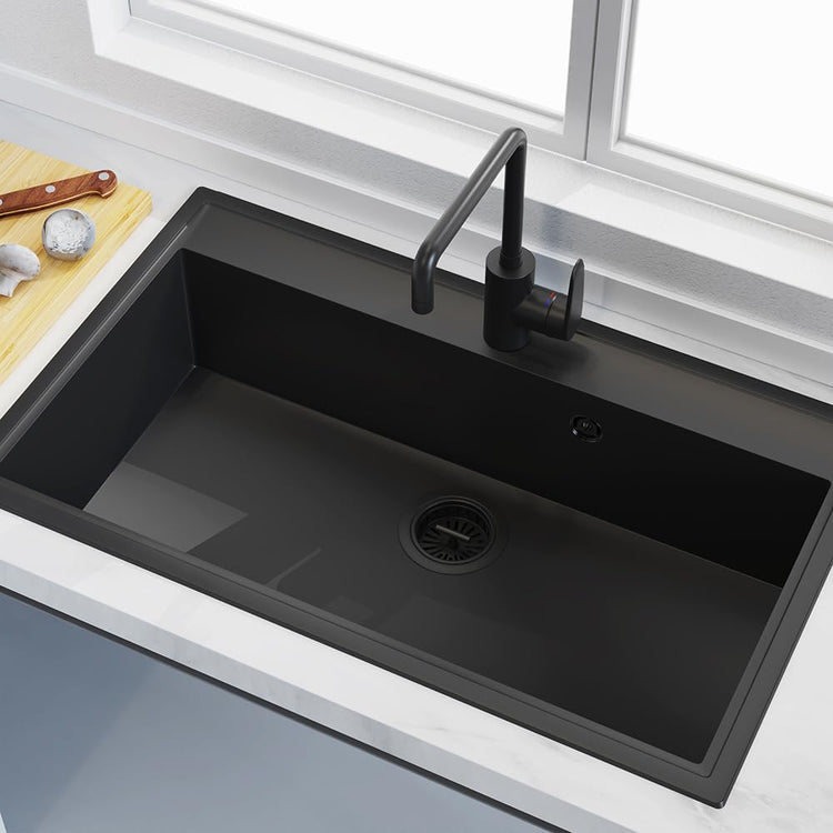 Black Kitchen Sink Drain Matte Black Sink Strainer 3