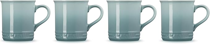 Le Creuset Stoneware Set of 4 Mugs, 14 oz. each, Sea Salt
