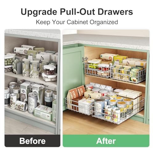 Pull out Cabinet Organizer ((11.8"W x 16.5"D x 4.7"H))