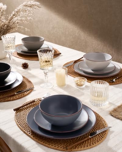 Venus Plates and Bowls Sets with Rim (Multicolor / Serves 8 (24pc))