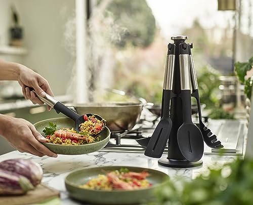 Elevate 5 piece Silicone Kitchen Utensils Carousel (Utensils Set)