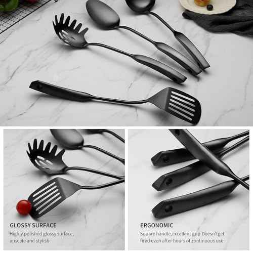 9PCS Silverware Set for 304 Stainless Steel Kitchen Utensils Set Cooking Utensil Set (9 Count)