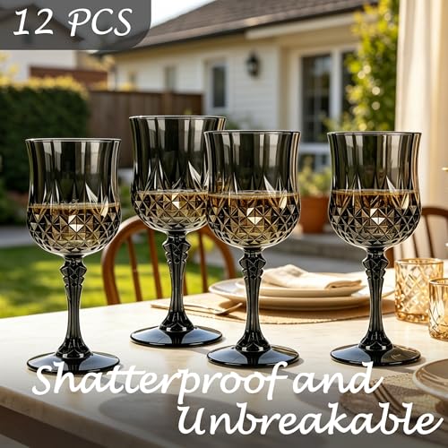 12Pack Plastic Wine Glasses (12 Count)