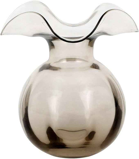 Hibiscus Glass Gray Medium Fluted Vase