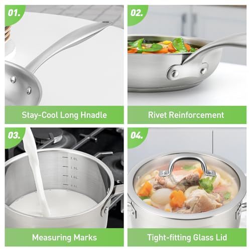 Stainless Steel Pots and Pans Set (17 Count)