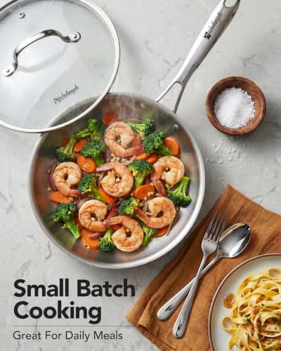 8 Inch Tri ply Stainless Steel Frying Pan with Lid
