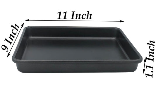 Small Cookie Sheets 11X9 Inch 2Pcs Mini Baking Pan Toaster Oven Tray Nonstick Thicken Brushed Carbon Steel Magnetic No Warp 1 to 2 Person Bakeware By HYTK (2 Count)